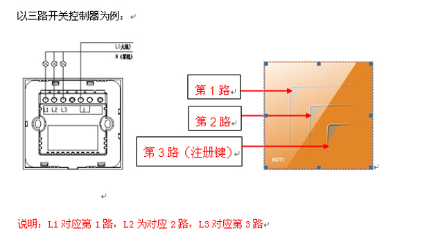  KOTI后現(xiàn)代系列智能調(diào)光開關產(chǎn)品接線圖